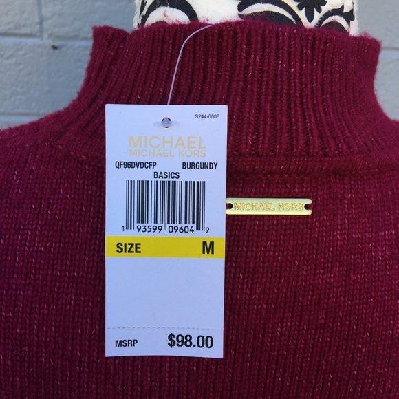 Michael Kors Pink Burgundy Colorblock Sweater - Picture 4 of 6
